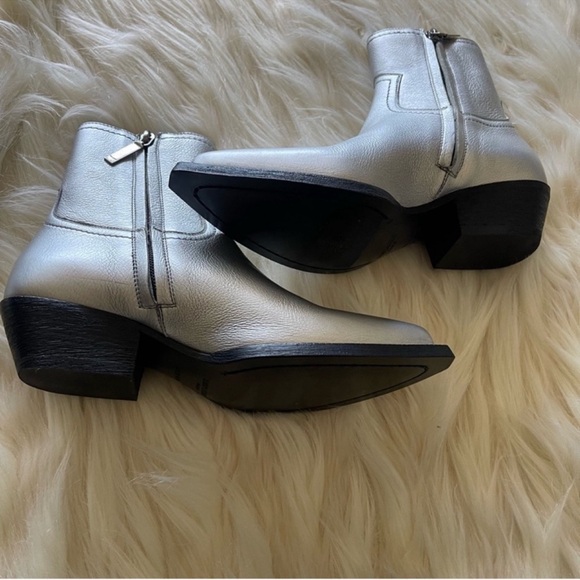 Saint Laurent Silver Ankle Boots - Picture 5 of 8